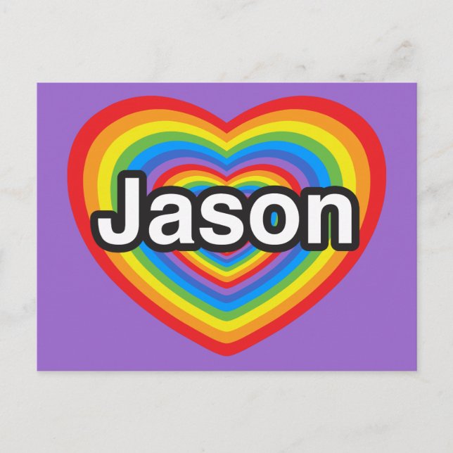 I love Jason. I love you Jason. Heart Postcard (Front)