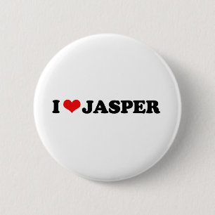 I LOVE JASPER 6 CM ROUND BADGE