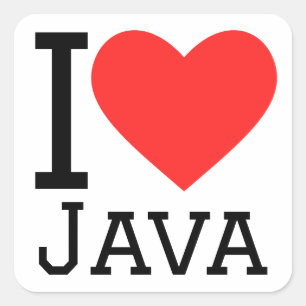I love Java  Square Sticker