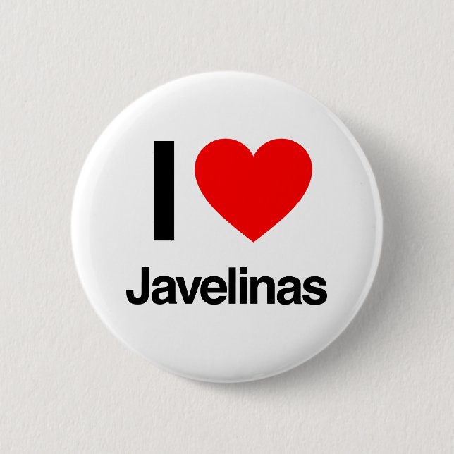 i love javelinas 6 cm round badge (Front)