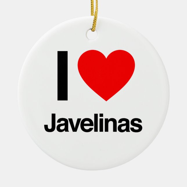 i love javelinas ceramic tree decoration (Front)