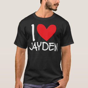 I Love Jayden Heart Name Personalised Men Guy BFF T-Shirt