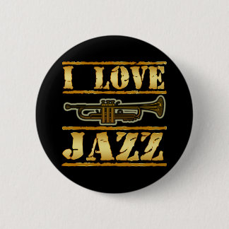 I LOVE JAZZ 6 CM ROUND BADGE