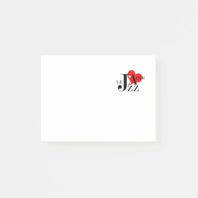 I Love Jazz - French Jazz Lover Post-it Notes (Front)
