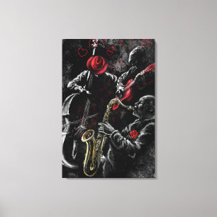 I Love Jazz Music Canvas Print - Painting Art