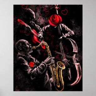 I Love Jazz Music Poster Art