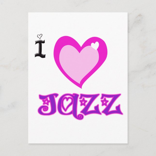 I LOVE Jazz Postcard (Front)