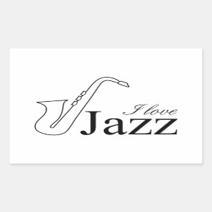 I love jazz rectangular sticker