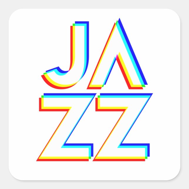I Love Jazz Square Sticker (Front)