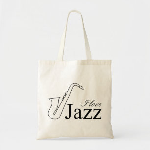 I love jazz tote bag