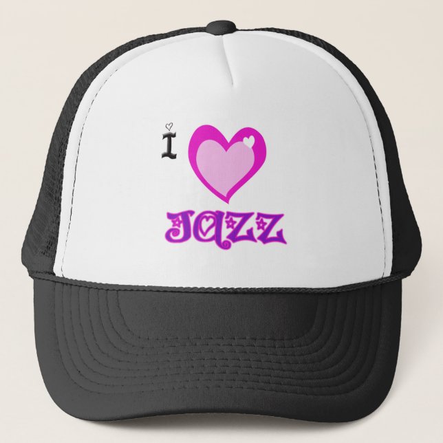 I LOVE Jazz Trucker Hat (Front)