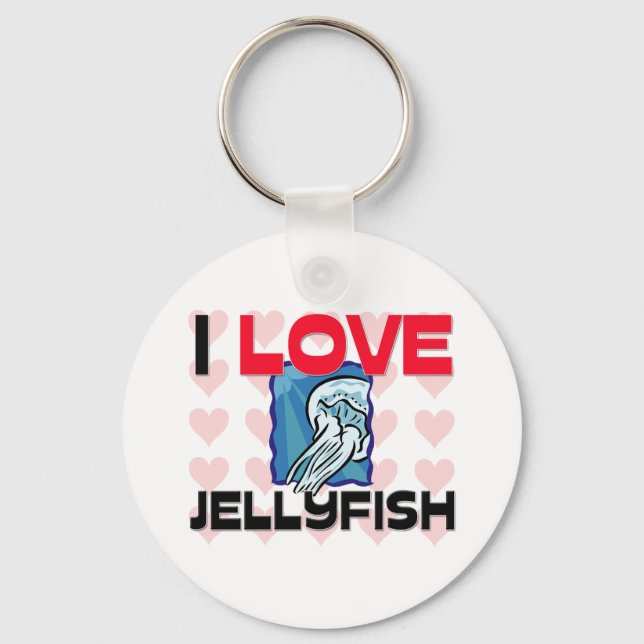 I Love Jellyfish Key Ring (Front)