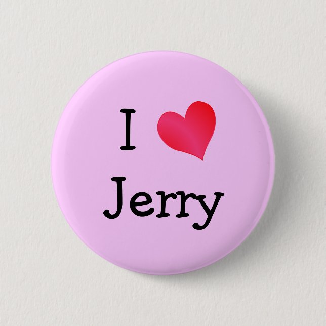 I Love Jerry 6 Cm Round Badge (Front)