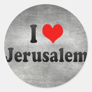 I Love Jerusalem, Israel Classic Round Sticker