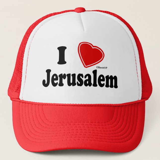 I Love Jerusalem Trucker Hat (Front)