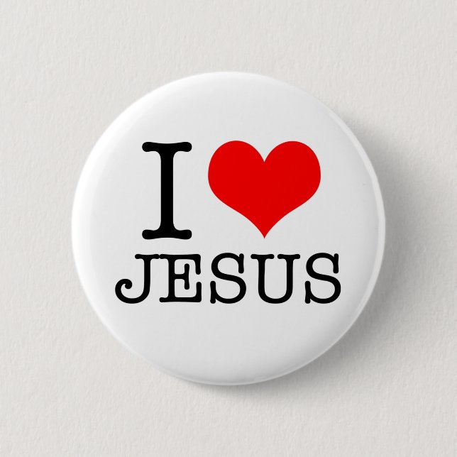 I Love Jesus    6 Cm Round Badge (Front)