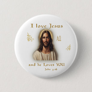 I love Jesus 6 Cm Round Badge