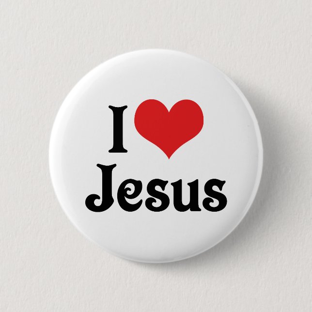 I Love Jesus 6 Cm Round Badge (Front)