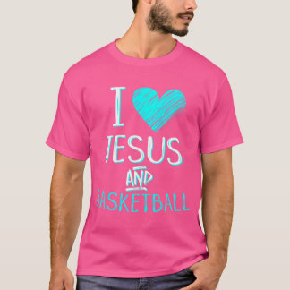 I Love Jesus And Basketball Player Fan Cheer Gift  T-Shirt