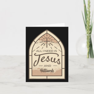I Love Jesus And Billiards Lover Christian Pool Pl Card