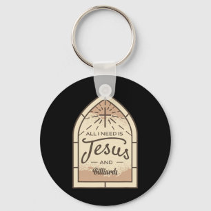 I Love Jesus And Billiards Lover Christian Pool Pl Key Ring