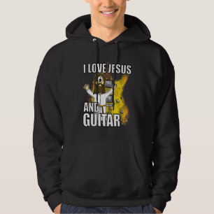 I Love Jesus And Guitar Electric Guitarist Christi Hoodie