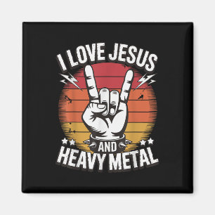 I Love Jesus And Heavy Metal 1 Magnet