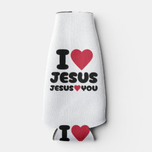 I Love Jesus and Jesus Loves You Christian Bottle Cooler