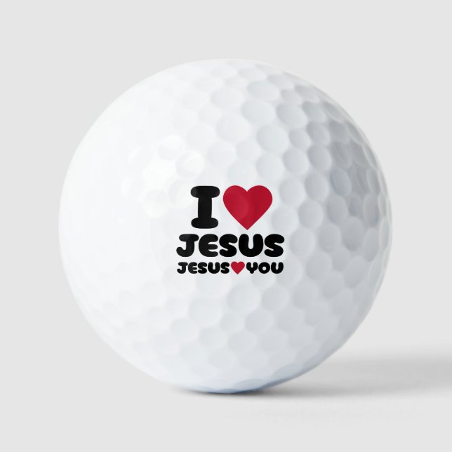 I Love Jesus and Jesus Loves You Christian Golf Balls (Front)