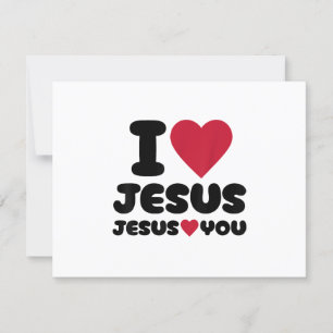 I Love Jesus and Jesus Loves You Christian RSVP Card