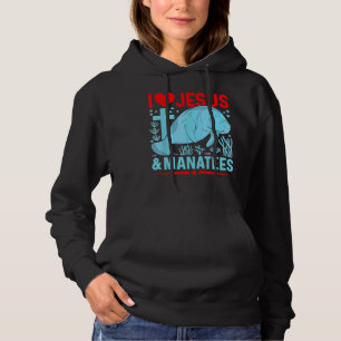 I Love Jesus And Manatees Sea Cows  Christian Fait Hoodie