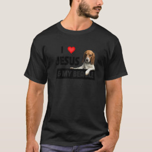 I Love Jesus And My Beagle Dog Mom Dad Pet Parent  T-Shirt