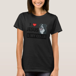 I Love Jesus and My Border Collie Herding Dog Mum  T-Shirt