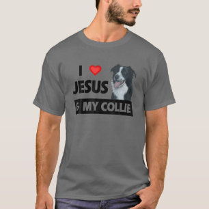 I Love Jesus And My Border Collie Herding Dog Mum T-Shirt