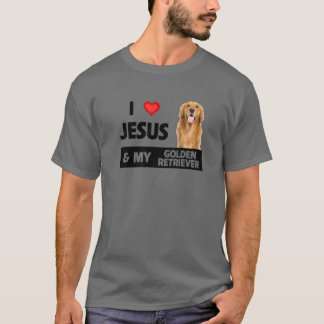 I Love Jesus And My Golden Retriever Dog Mum Dad P T-Shirt
