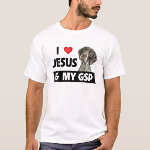 I Love Jesus And My GSP Mum Dad German Short Haire T-Shirt