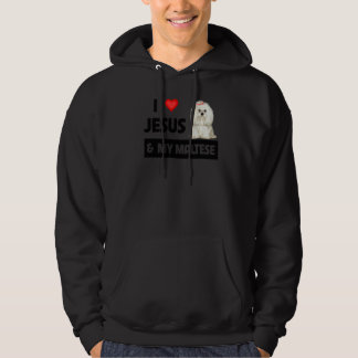I Love Jesus And My Maltese Dog Mum Dad Pet Parent Hoodie