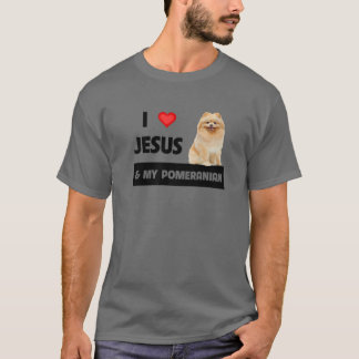 I Love Jesus And My Pomeranian Dog Mom And Dad Chr T-Shirt