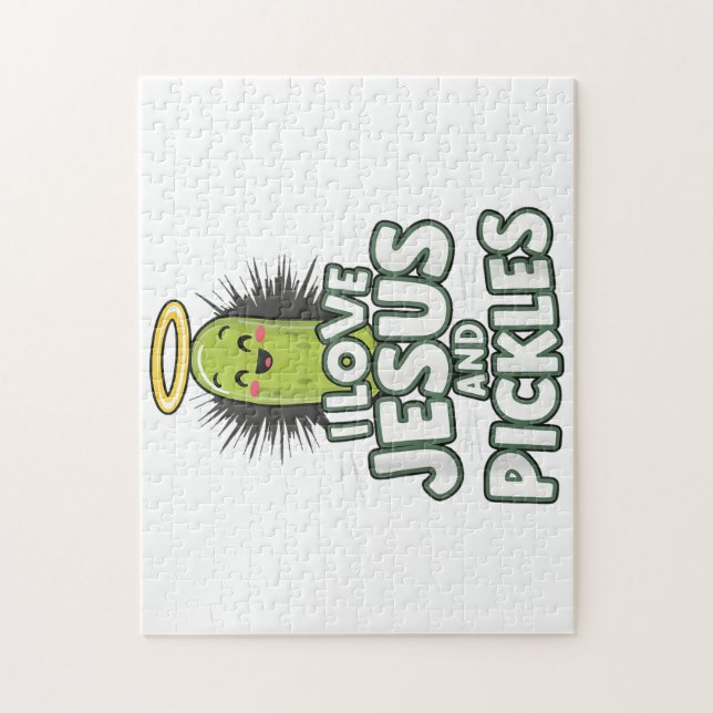 I Love Jesus And Pickles Jigsaw Puzzle (Vertical)