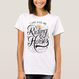 I Love Jesus And Riding Horses Horseback Girls Wom T-Shirt