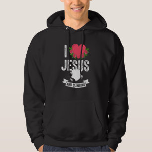 I Love Jesus And Sport Climbing Rock Climber Mount Hoodie