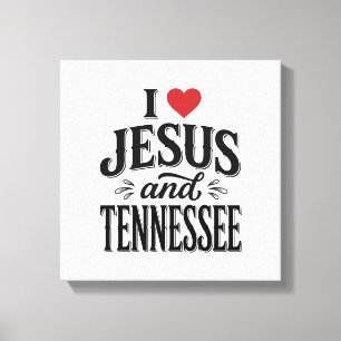 I Love Jesus and Tennessee Vintage Christian Desig Canvas Print