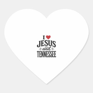 I Love Jesus and Tennessee Vintage Christian Desig Heart Sticker
