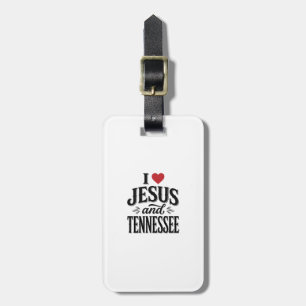 I Love Jesus and Tennessee Vintage Christian Desig Luggage Tag