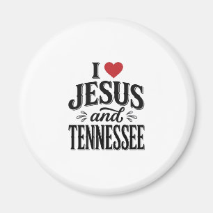I Love Jesus and Tennessee Vintage Christian Desig Magnet
