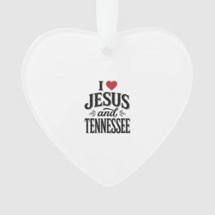 I Love Jesus and Tennessee Vintage Christian Desig Ornament