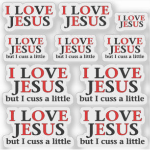 I Love Jesus but I cuss a little Funny Contour Cut
