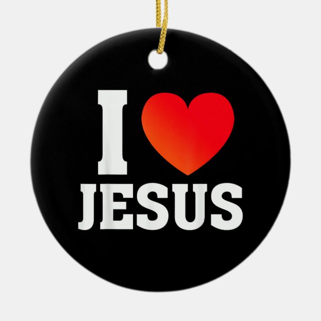 I Love Jesus Ceramic Tree Decoration (Front)