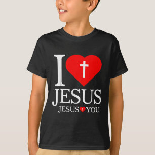 I Love Jesus Christian Cross God Faith Bible Relig T-Shirt