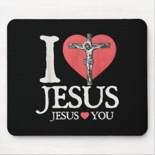 I Love Jesus Christian Jesus Love You Bible Verse Mouse Pad